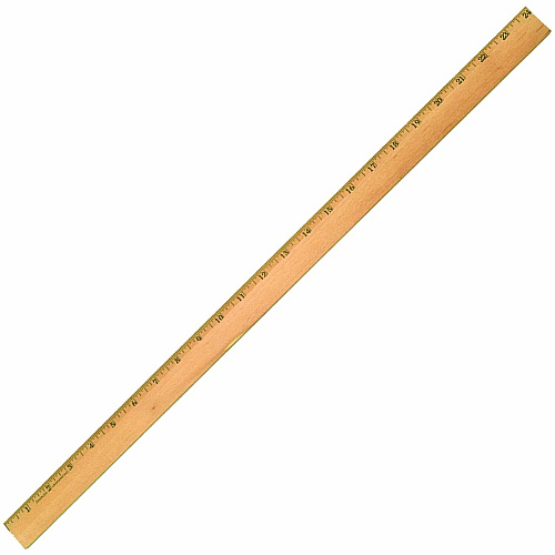 CLI Office Ruler 24" Length x 1.3" Width - Wood, Metal - Brown - 1 Each (77324)