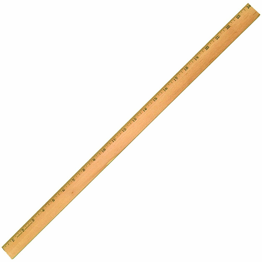 CLI Office Ruler 24" Length x 1.3" Width - Wood, Metal - Brown - 1 Each (77324)