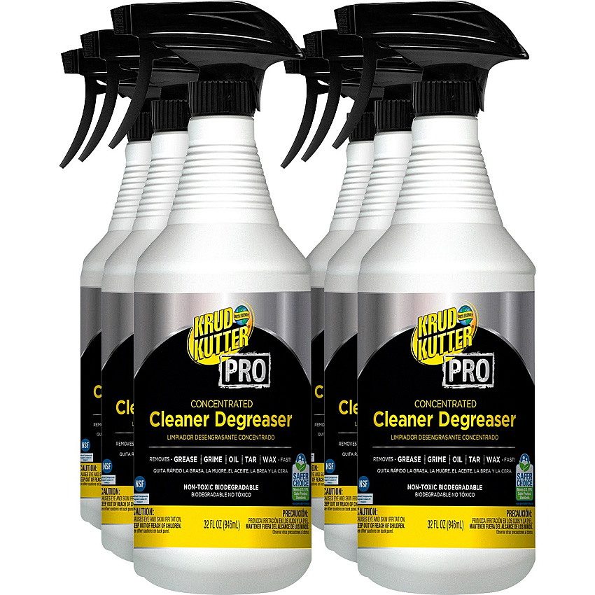 Krud Kutter PRO Cleaner Degreaser Concentrate - 32 fl oz (1 quart) - Heavy Duty, Chemical-free, Residue-free - Clear - 6 / Carton (352263CT)