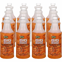 Zep Commercial Big Orange Citrus Industrial Cleaner 32 fl oz (1 quart) - Orange Citrus Scent - Deodorize, Organic, Caustic-free, Petroleum Free, Deodorant, Pleasant Scent, Butyl-free, Phosphate-free - Orange - 12 / Box (41501)