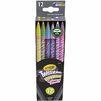 Crayola Twistables Colored Pencils Assorted Lead - Clear Plastic Barrel - 12 / Pack (682451)