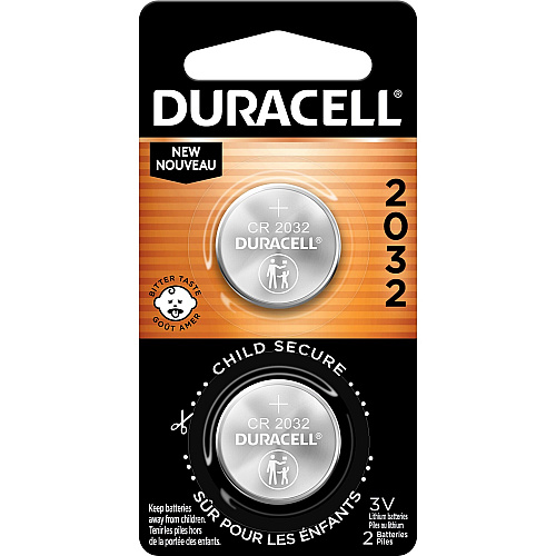 Duracell Lithium Button Cell Battery For Medical Equipment, Security Device, Health/Fitness Monitoring Equipment, Calculator, Keyfob Transmitter, Watch - CR2032 - 3 V DC - 2 / Pack (DL2032B2)