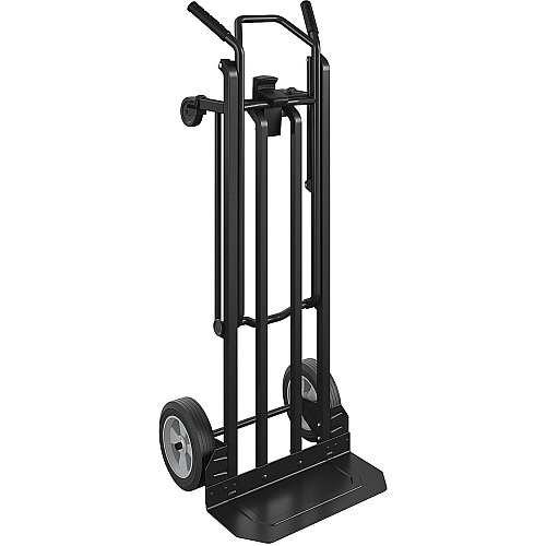 Cosco 2-in-1 Hybrid Hand Truck 800 lb Capacity - 4 Casters - Steel - 18" Width x 16" Depth x 46" Height - Steel Frame - Black - 1 Each (12217BLK1E)