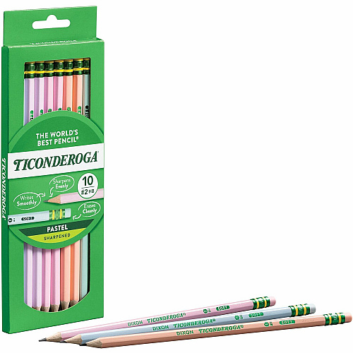 Dixon Wood Pencils Graphite Lead - Assorted Wood Barrel - 10 / Box (X13710)