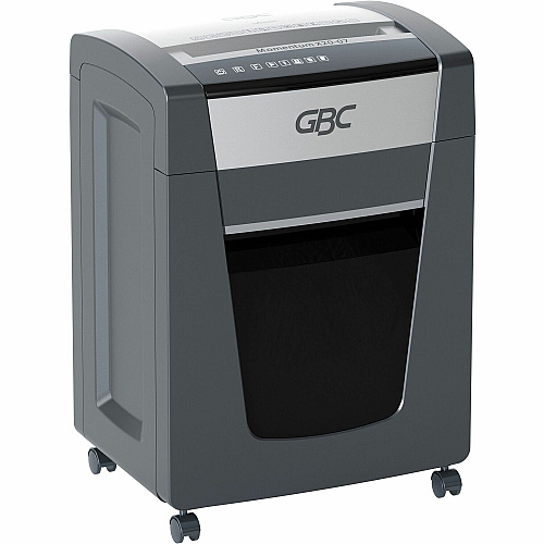 GBC Momentum Paper Shredder, X20-07, Micro-Cut, P-4, Anti-Jam, 20 Sheets Continuous Shredder - Micro Cut - 20 Per Pass - for shredding Paper Clip, Paper, Junk Mail, Staples - P-4 - 9" Throat - 4 Hour Run Time - 7 gal Wastebin Capacity - Black (WSM177001)