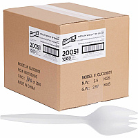 Genuine Joe Individually Wrapped Sporks Spork - Breakroom - Disposable - White - 1000 / Carton (GJO20051)