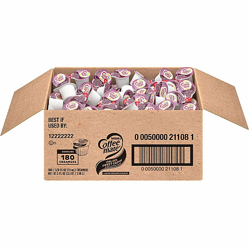 Coffee-mate Coffee mate Italian Sweet Creme Liquid Creamer Singles Italian Sweet Creme Flavor - 0.38 fl oz (11 mL) - 180 / Carton (21108)