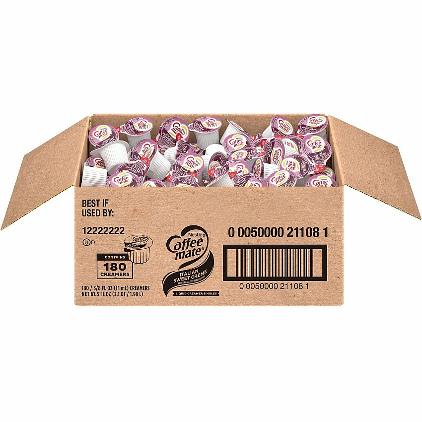 Coffee-mate Coffee mate Italian Sweet Creme Liquid Creamer Singles Italian Sweet Creme Flavor - 0.38 fl oz (11 mL) - 180 / Carton (21108)