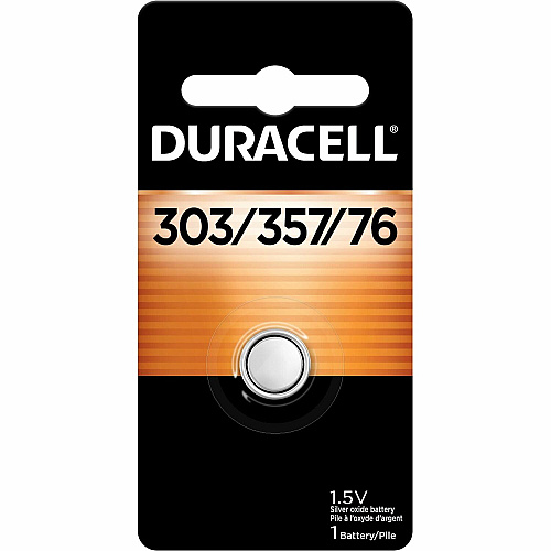 Duracell 303/357 Silver Oxide Battery For Watch, Toy, Medical Equipment, Calculator - 1.5 V - 6 / Box (DL303357BX)