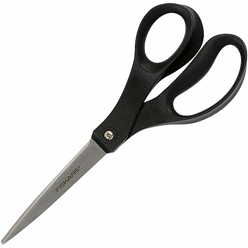 Fiskars Recycled All-purpose Scissors Stainless Steel - Straight Tip - Black - 1 Each (1067259)