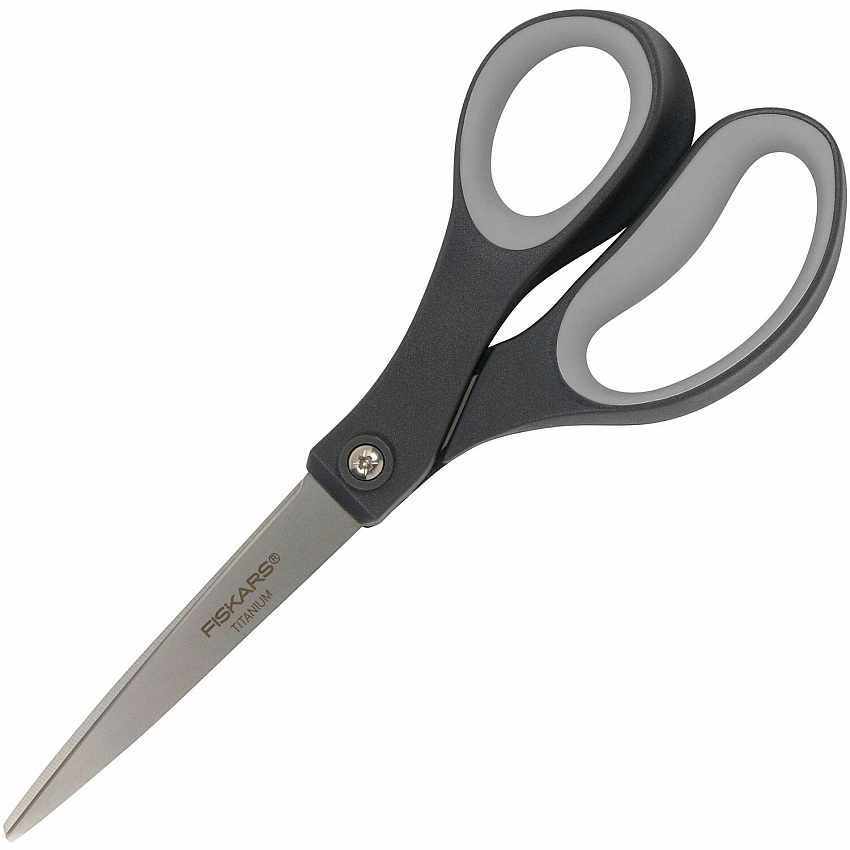 Fiskars Titanium Soft Grip Scissors Titanium Nitride - Gray - 2 / Pack (1067266)