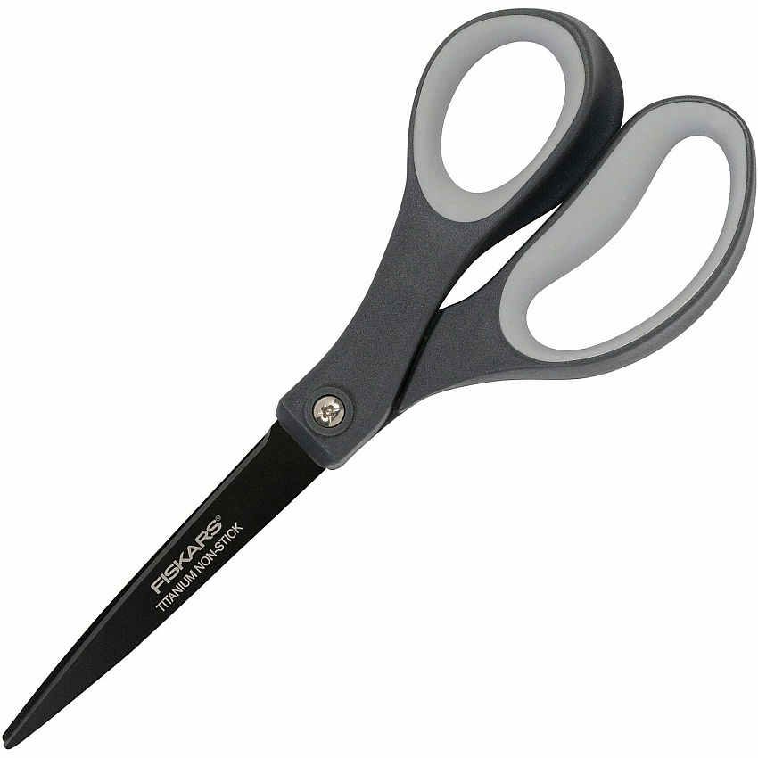 Fiskars Non-stick Titanium Soft Grip Scissors Titanium - Gray - 1 Each (1067268)