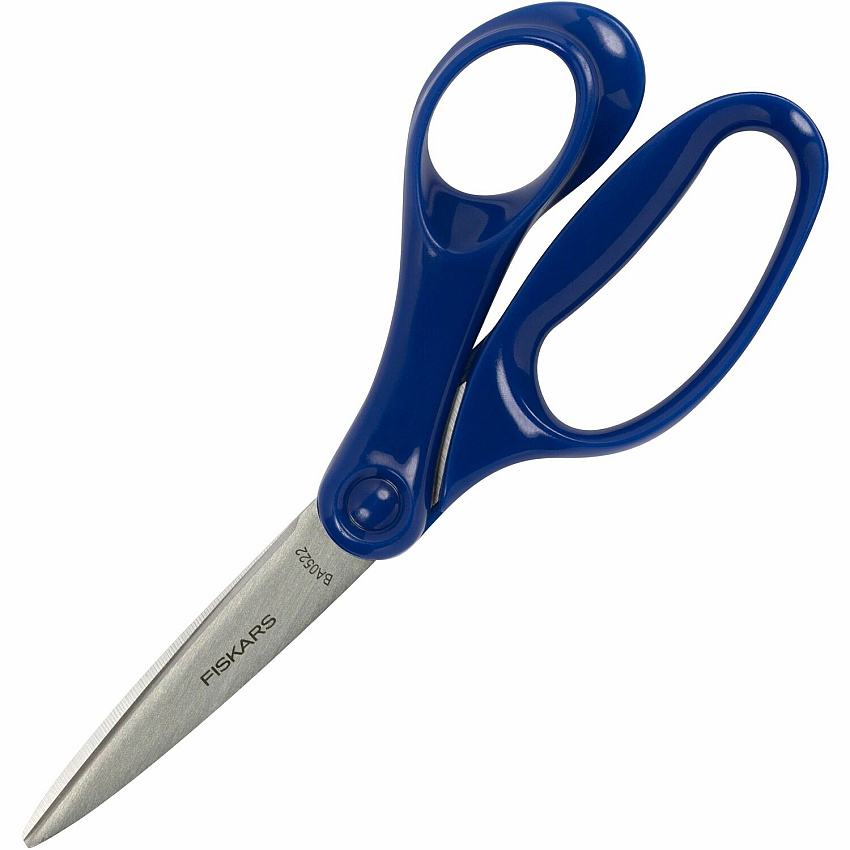 Fiskars Student Scissors 7" Overall Length - Left/Right - Stainless Steel - Turquoise, Red, Lime, Blue, Pink, Purple - 1 Each (1068911)