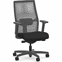 HON Ignition ReActiv Back Mid-back Task Chair Black Frame Color - Mid Back - Black - Armrest - 1 Each (I2MRL2BC10TK)