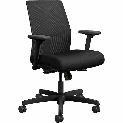 HON Ignition Seating Mid-back Task Chair Black Seat Color - Fabric Seat Material - Mesh Back Material - Black Frame Color - 5-star Base - 1 Each (ITLMKD1MC10B)