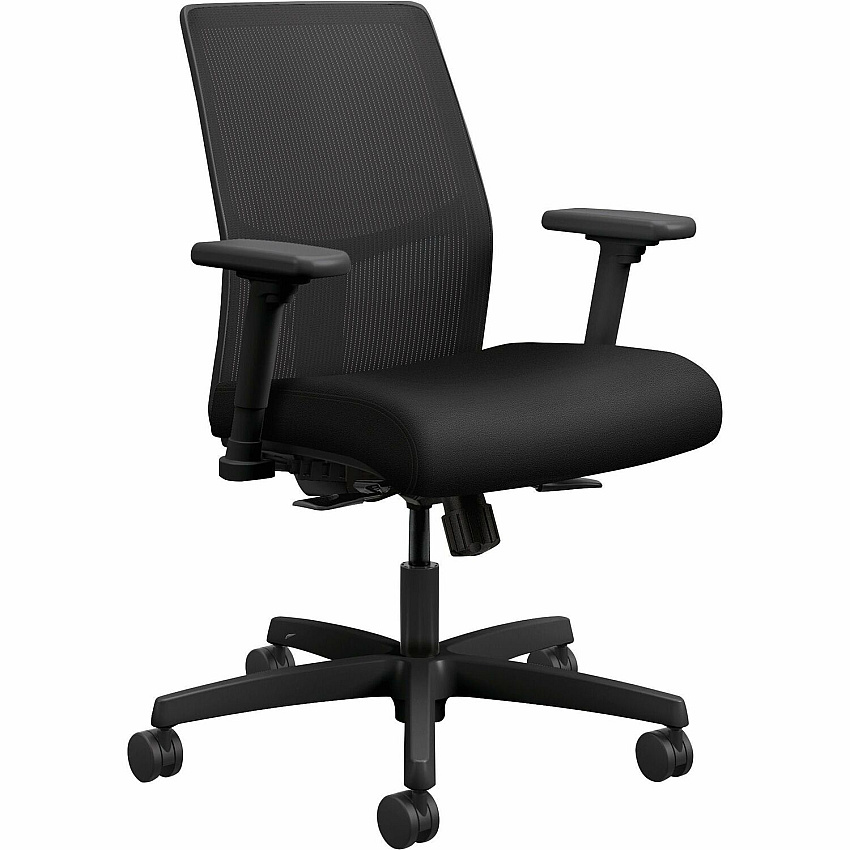 HON Ignition Seating Mid-back Task Chair Black Seat Color - Fabric Seat Material - Mesh Back Material - Black Frame Color - 5-star Base - 1 Each (ITLMKD1MC10B)