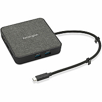 Kensington MD120U4 USB4 Portable Docking Station for Monitor, Notebook - USB4 - 2 Displays Supported - 4K, 8K - 3840 x 2160, 7680 x 4320 - 3 x USB Ports - 2 x USB Type-A Ports - USB Type-A - 1 x USB Type-C Ports - USB Type-C - Network (RJ-45) - 2  (32850)