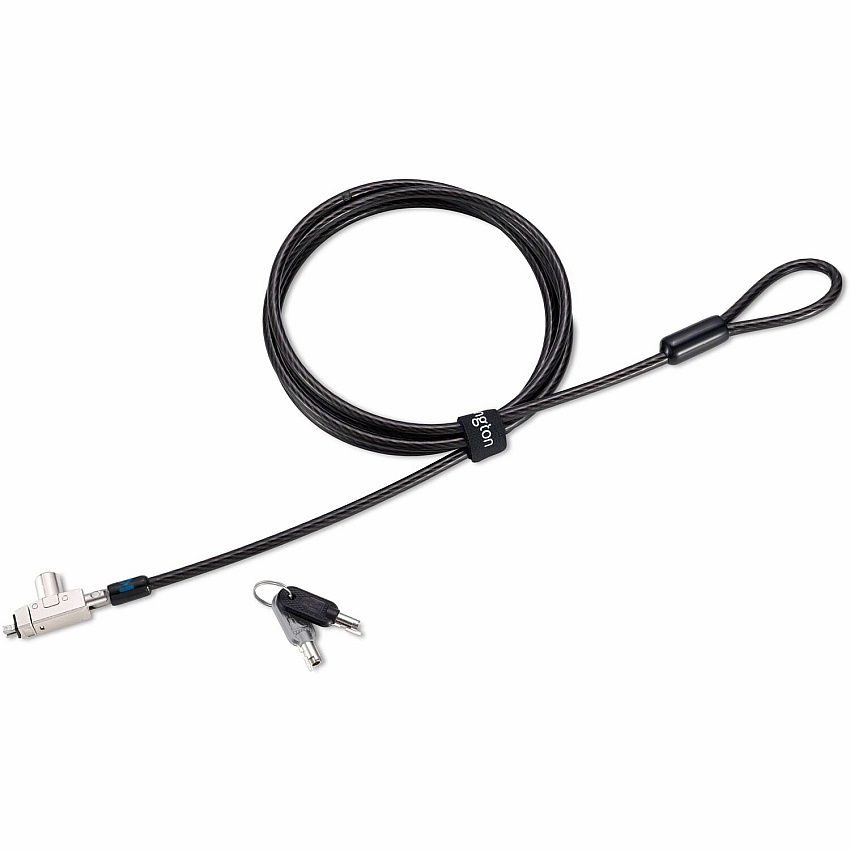 Kensington Slim N17 2.0 Keyed Laptop Lock 6 ft Cable - Keyed Lock - Black - Carbon Steel - For Notebook (60500)