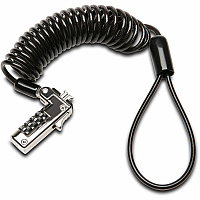 Kensington Slim Portable Combination Lock 5.91 ft Cable - Resettable - 4-digit - Combination Lock - Black - Carbon Steel, Plastic - For Notebook - Self-coiling (60625)