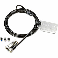 Kensington Universal 3-n-1 Combination Laptop Lock 6 ft Cable - Resettable - 4-digit - Combination Lock - Black - Carbon Steel, Plastic - For Notebook (62317)