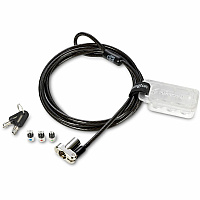 Kensington Universal 3-in-1 Keyed Laptop Lock Keyed Lock - Black - Carbon Steel, Plastic - 6 ft - For Notebook (62318)