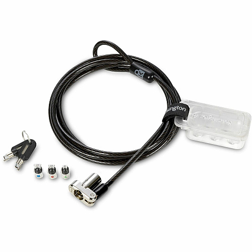 Kensington Universal 3-in-1 Keyed Laptop Lock Keyed Lock - Black - Carbon Steel, Plastic - 6 ft - For Notebook (62318)