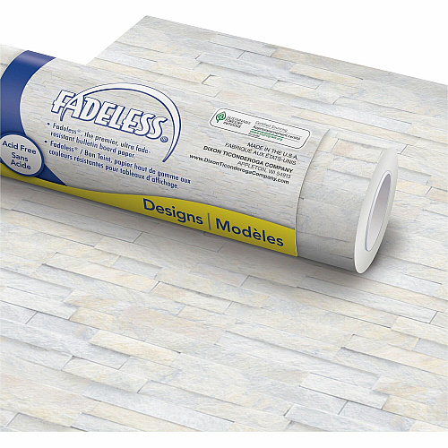 Fadeless Bulletin Board Paper Rolls Art Room, Classroom, School, Home, Office, Decoration, Door, File Cabinet - 48" Width x 50 ft Length - Ledger Stone - Paper - 1 Roll (P0057485)
