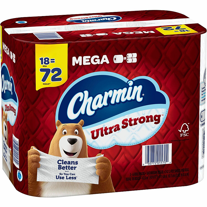 Charmin&reg; Ultra Strong Standard Toilet Paper, 2-Ply, 220 Sheets, 18 Rolls (08823)