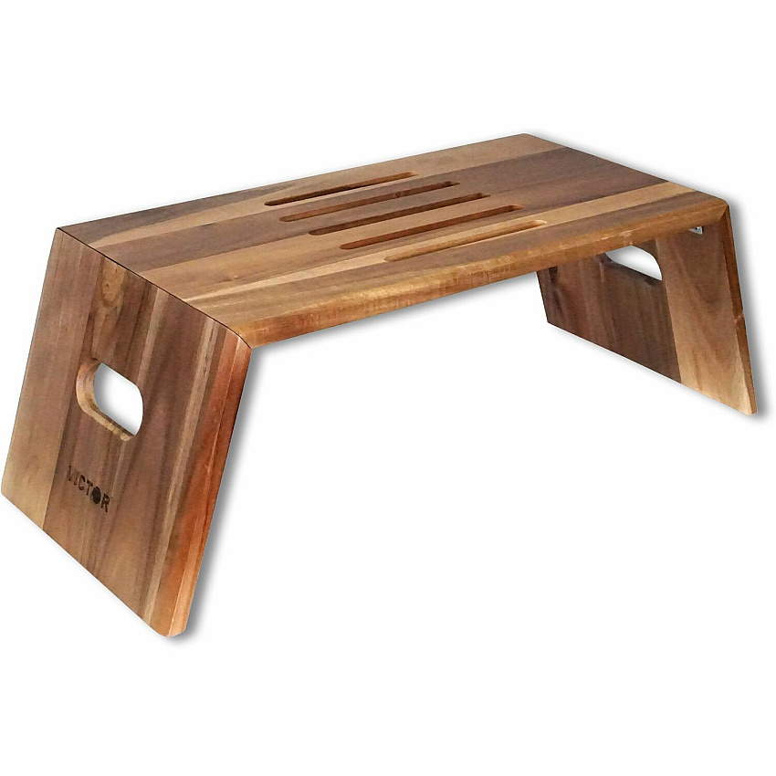 Victor High Rise Portable Folding Laptop Desk 10 lb Load Capacity - 8.80" Height - Desk - Acacia Wood, Plywood - Natural (DC075)