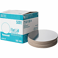 BluTable 9" Round Foil Pan Flat Board Lids Round - White, Silver - 500 / Carton (FOILLID9)