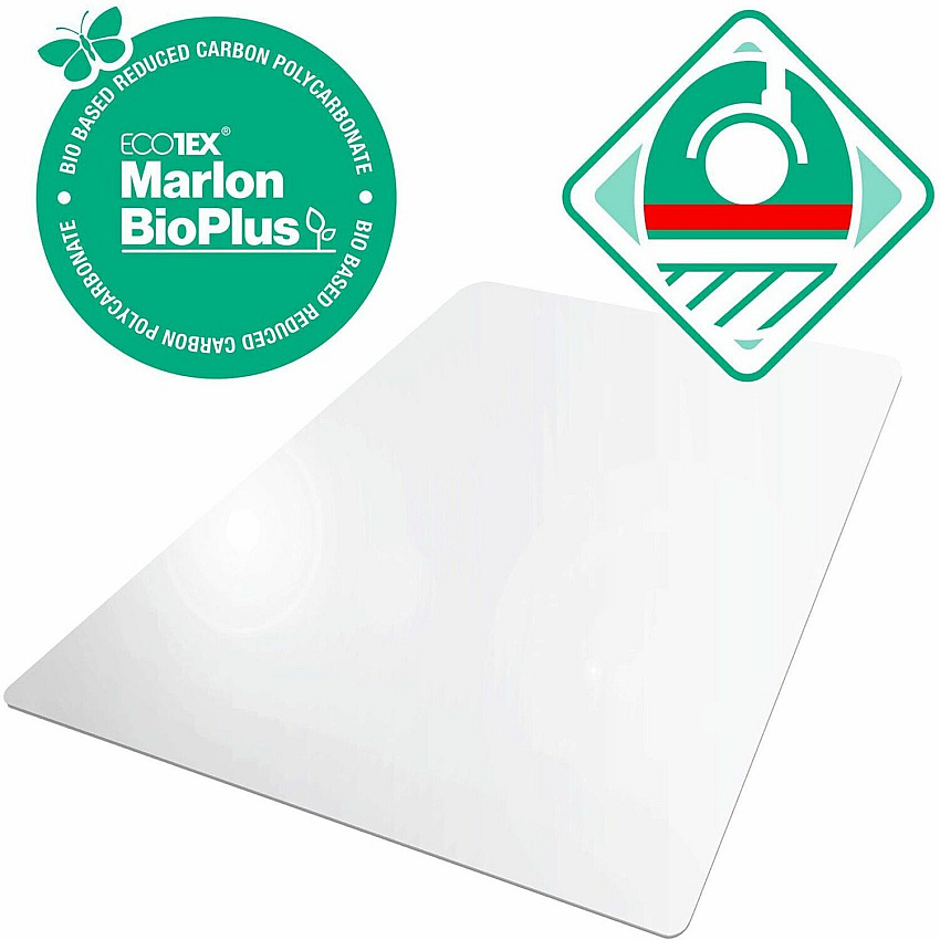 Ecotex Marlon BioPlus Floortex&reg; Ecotex&reg; BioPlus Eco Friendly Carbon Neutral Polycarbonate Chair Mat for Hard Floors - 35" x 47" 47" Length x 35" Width x 0.070" Depth x 0.070" Thickness - Rectangular - Polycarbonate - Clear - 1 Each  (NCCMFLBS0002)
