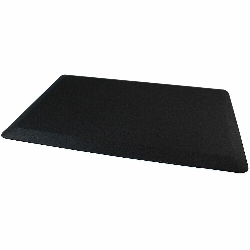 Floortex Black Standing Comfort Mat - 16" x 24" 24" Length x 16" Width x 0.800" Depth x 0.800" Thickness - Rectangular - Polyester, Polyurethane - Black - 1 Each (CC1624BLK)
