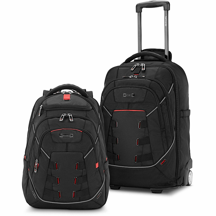 Samsonite Tectonic Nutech Carrying Case Rugged (Backpack) for 11" to 15.6" Notebook, Tablet, Water Bottle, Umbrella - Black Water Resistant - 1680D Ballistic Polyester Body - Nylon, Polyester Exterior Material - Handle, Shoulder Strap, Telesc (1450901041)