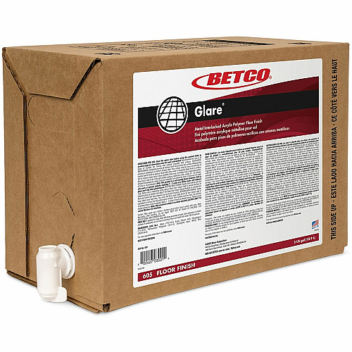 Betco Glare Floor Finish 640 fl oz (20 quart) - 8.1 to 8.9 pH - Mild Scent - Durable, Slip Resistant, Gloss Resistant, Black Mark Resistant, Detergent Resistant - White - 1 Each (605B500)