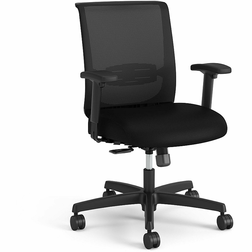 HON Convergence Swivel Tilt Task Chair Black Seat Color - Fabric Seat Material - 5-star Base - Black - 1 Each (CMZ1ACU10)