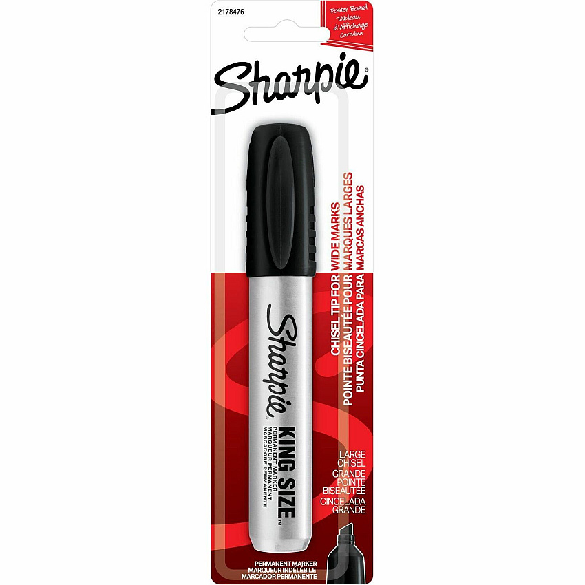 Sharpie Permanent Marker Chisel Marker Point - Black Ink - Aluminum, Plastic Barrel - Felt Tip - 1 Each (2178476)