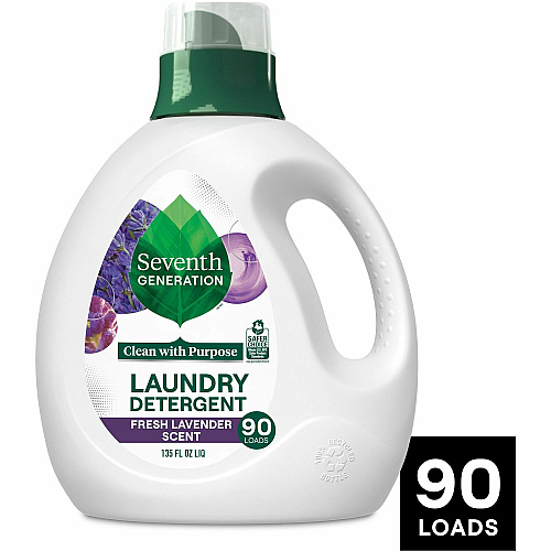 Seventh Generation Lavender Natural Laundry Detergent Ready-To-Use - 135 fl oz (4.2 quart) - Lavender Scent - 1 Each - Hypoallergenic, Non-irritating, Bio-based, Kosher - White, Green, Purple (45064)