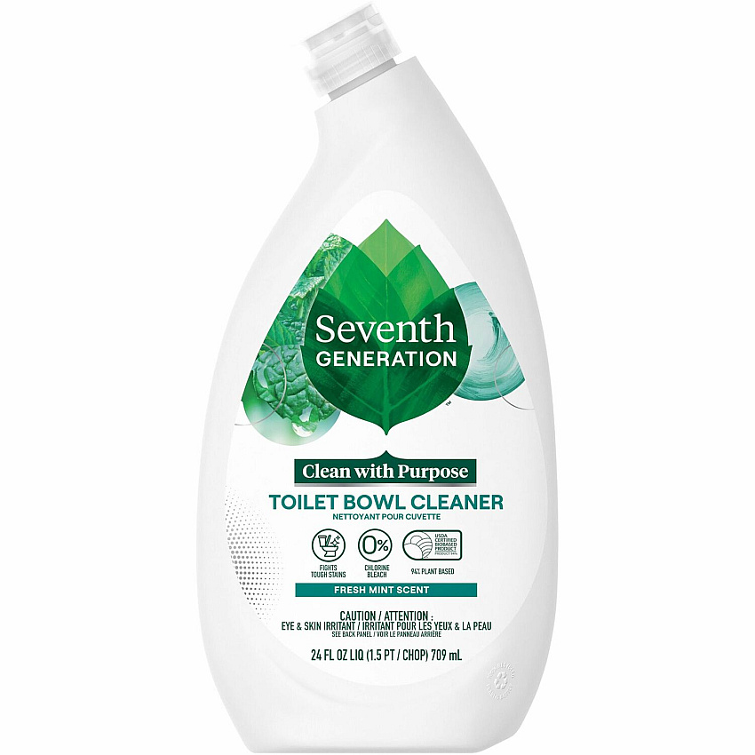 Seventh Generation Emerald/Fir Toilet Bowl Cleaner 24 oz (1.50 lb) - Fresh Mint Scent - 1 Each - Non-toxic, Fume-free, Bio-based, Kosher - White, Green (45166)