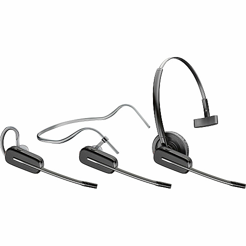 Poly Savi 8240 Convertible Office Headset Mono - USB Type A, RJ-11 - Wired/Wireless - Bluetooth/DECT - 590 ft - 32 Ohm - 20 Hz to 20 kHz - On-ear, Over-the-head - Monaural - Supra-aural - Noise Cancelling Microphone - Black - TAA Compliant (7W071AA)