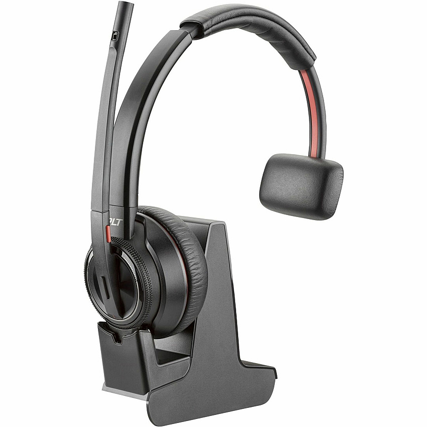 Poly Savi 8210-M Single-Ear Headset Microsoft Teams Certification - Mono - USB Type A, RJ-11 - Wired/Wireless - Bluetooth/DECT - 590 ft - 32 Ohm - 20 Hz to 20 kHz - On-ear, Over-the-head - Monaural - Supra-aural - Noise Cancelling Microphone - B (7S447AA)