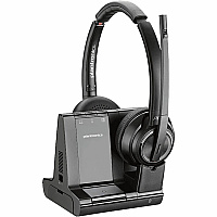 Poly Savi 8200 Office Stereo Headset Microsoft Teams Certification - Stereo - USB Type A, RJ-11 - Wired/Wireless - Bluetooth/DECT - 590 ft - 32 Ohm - 20 Hz to 20 kHz - On-ear, Over-the-head - Binaural - Supra-aural - Noise Cancelling Microphone  (7S4B5AA)