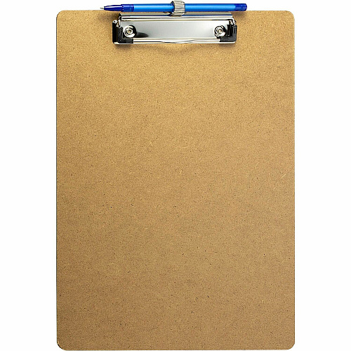 Officemate Letter-Size Wood Clipboard w/Pen Holder, 6PK 11" x 8 1/2" Sheet Size - Wood - Brown - 6 / Pack (83826)