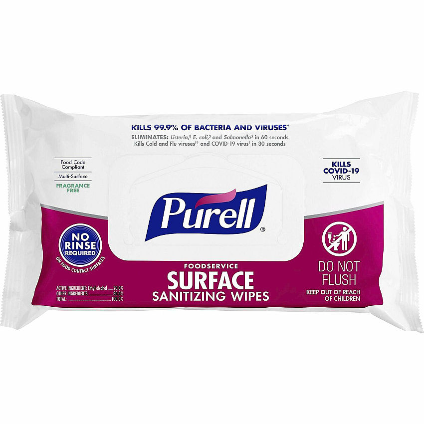 PURELL&reg; Foodservice Surface Sanitizing Wipes White - 72 / Pack (937112)