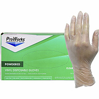 ProWorks Vinyl Powdered Industrial Gloves 3 mil Thickness x 9