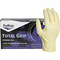 ProWorks Total Grip Latex Powder Free Exam Gloves 8 mil Thickness x 9.40