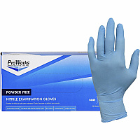 ProWorks NPF Nitrile Powder Free Exam Gloves 5.5 mil Thickness x 9.50" Glove Length - X-Large Size - For Right/Left Hand - Synthetic Nitrile Rubber - Blue - Non-sterile, Latex-free, Odor-free, Puncture Resistant, Tear Resistant, Chemical Resist (GLN106FX)