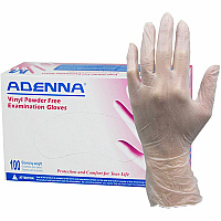 Adenna Vinyl Powder Free Exam Gloves 4 mil Thickness x 9.40