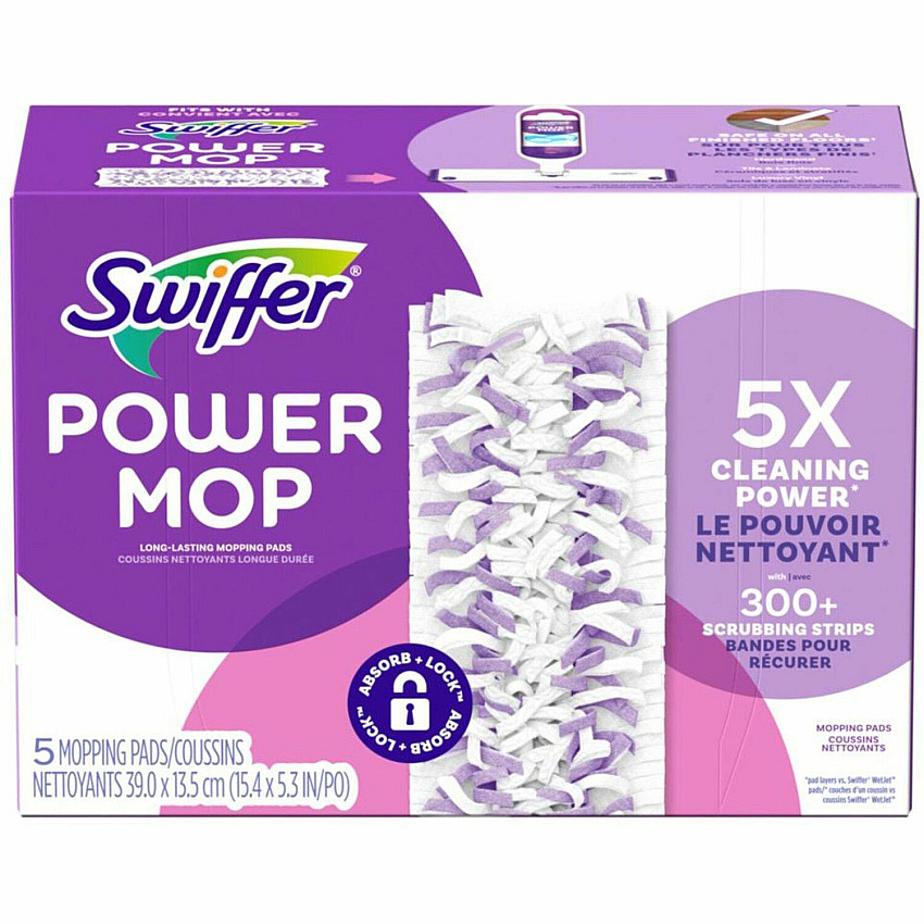 Swiffer PowerMop Mopping Pads Purple - 5 / Box (08188)