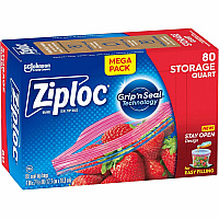 Ziploc&reg; Stand-Up Storage Bags 1 quart Capacity - Blue - Kitchen, Storage - 80 / Box (351319)