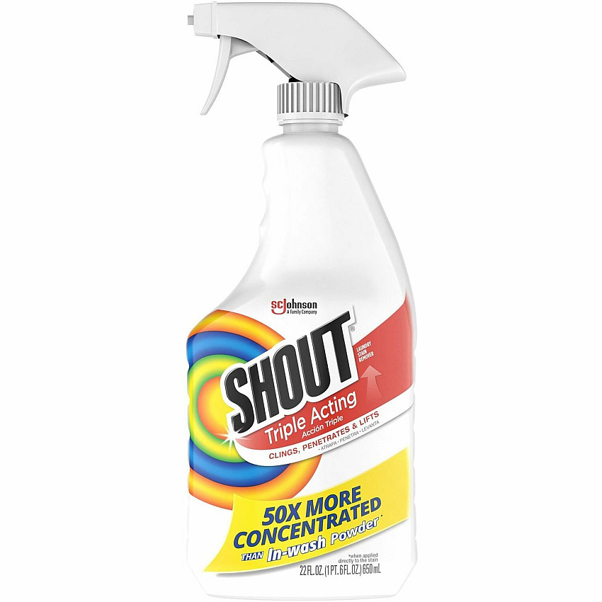 Shout Laundry Stain Remover Concentrate - 22 fl oz (0.7 quart) - White Trigger Bottle - 1 Each (359549)